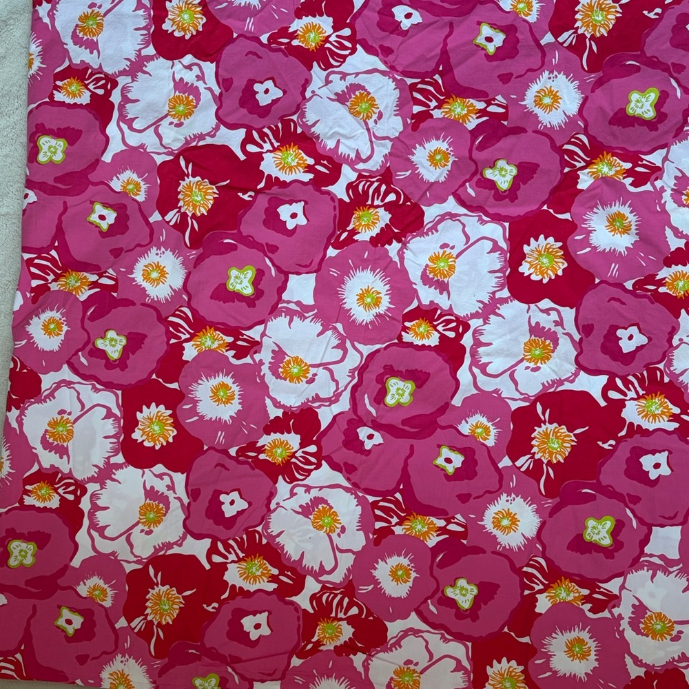 Lilly Pulitzer Garnet Hill Scarlet Begonias Tropical Floral Duvet Set Full/Queen - Picture 10 of 15